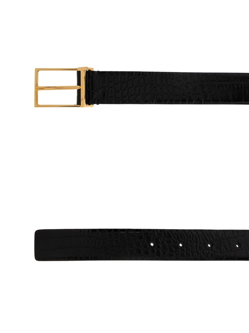crocodile-effect buckled belt 3