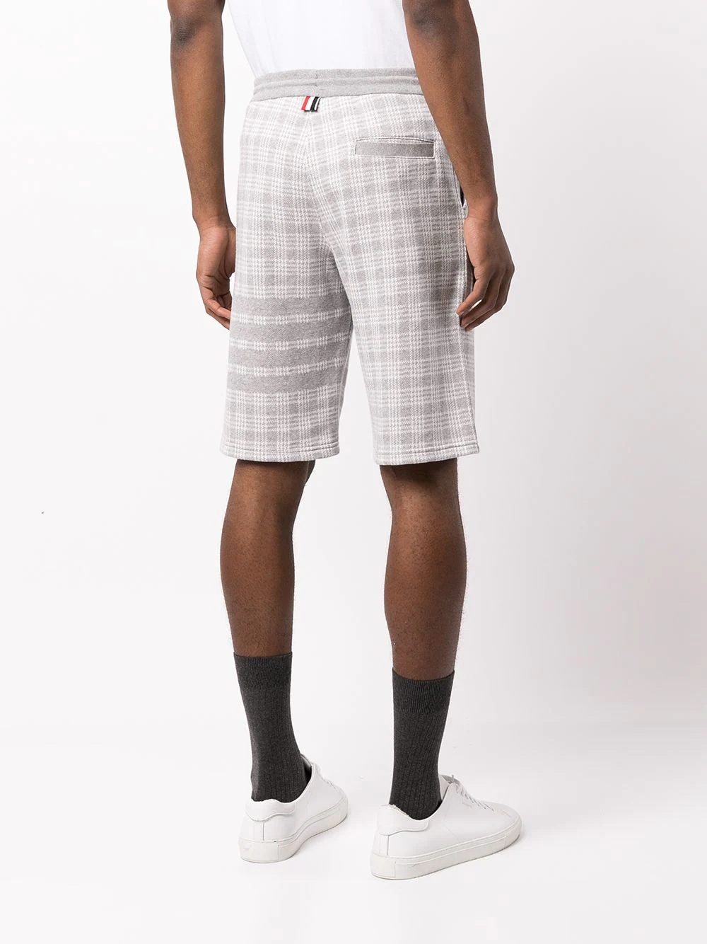 4-Bar micro check track shorts - 4