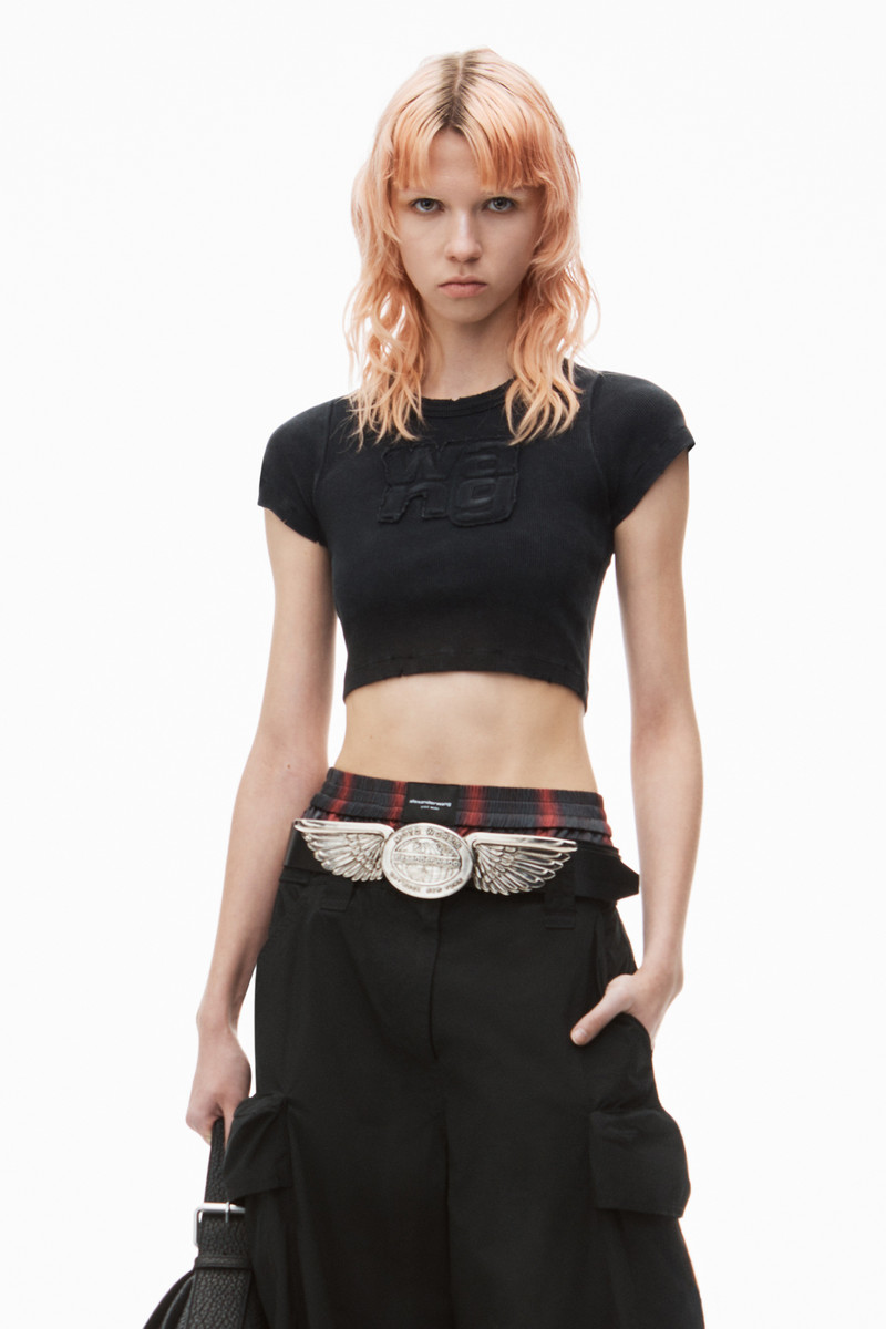 Distressed Logo Baby Tee 2