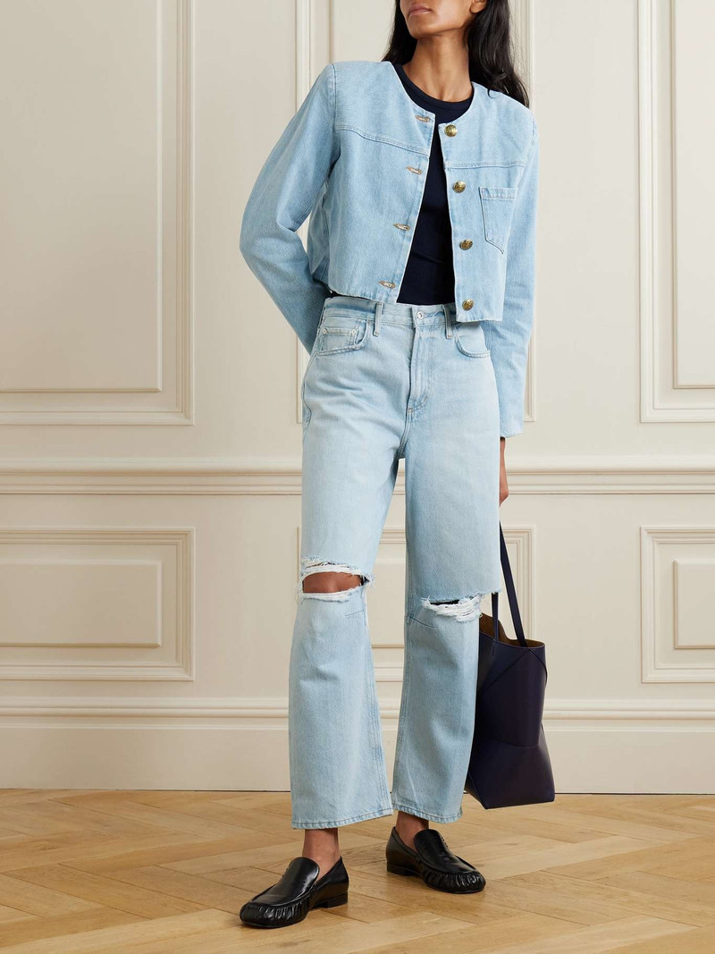 Citizens of Humanity Miro distressed mid-rise barrel-leg jeans Light denim outlook