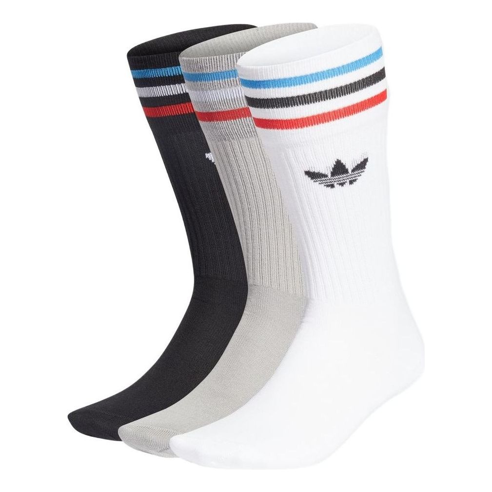 adidas originals Logo Stripe Sports Socks Unisex 1 3 Pairs White / Gray / Black GN3076 - 1