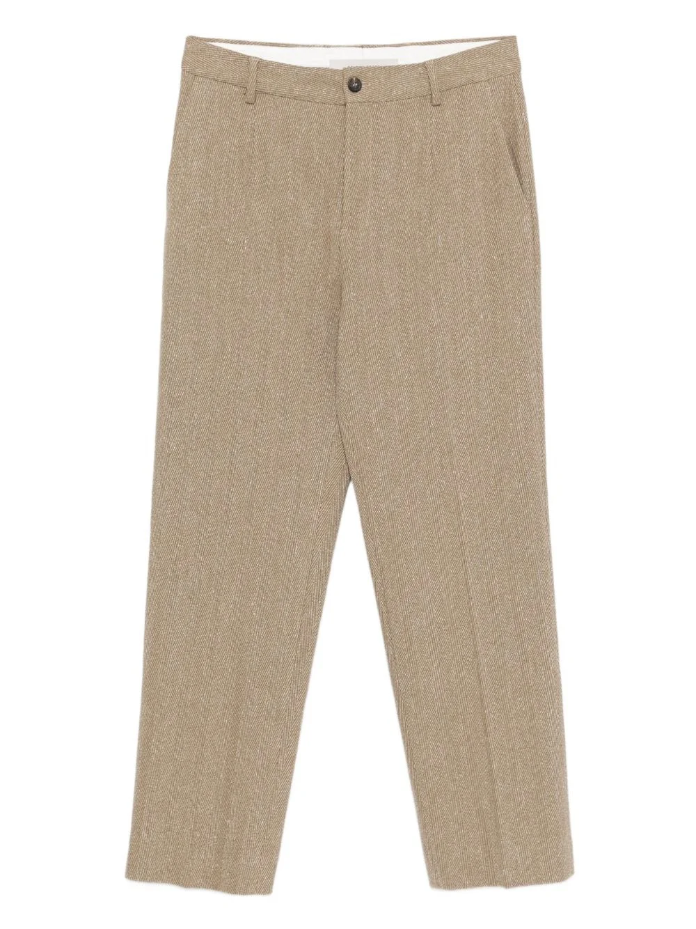 textured linen-blend trousers - 1