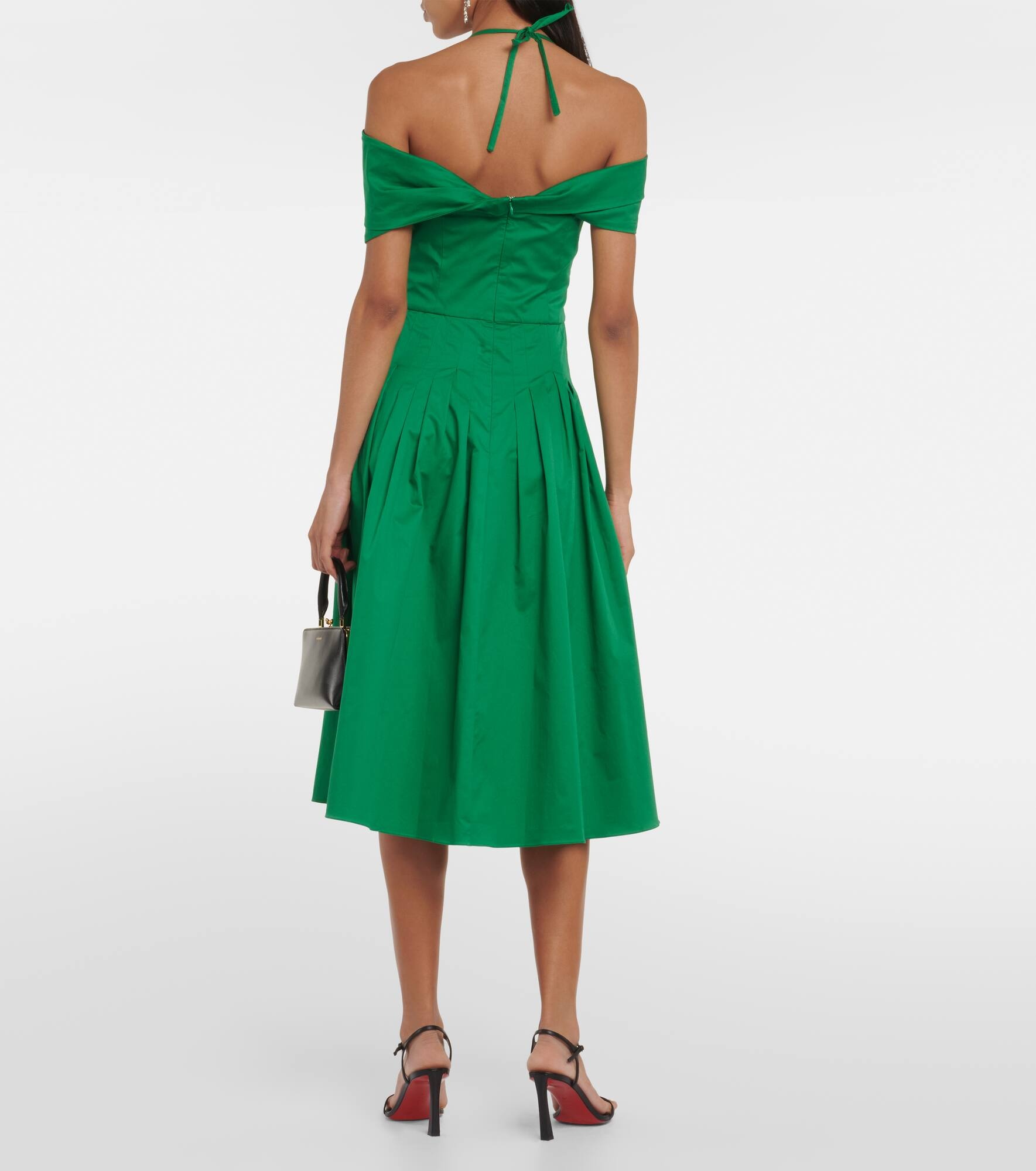 Off-shoulder silk midi dress - 3