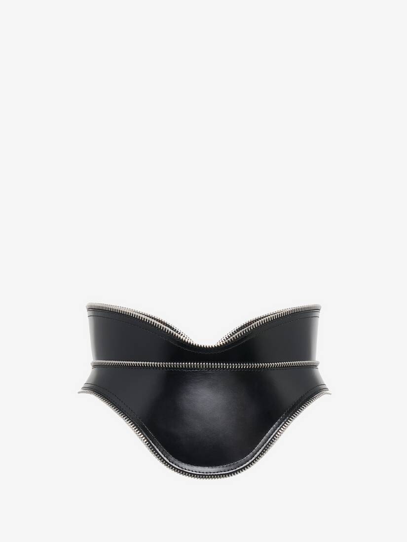 Leather Corset Belt in Black