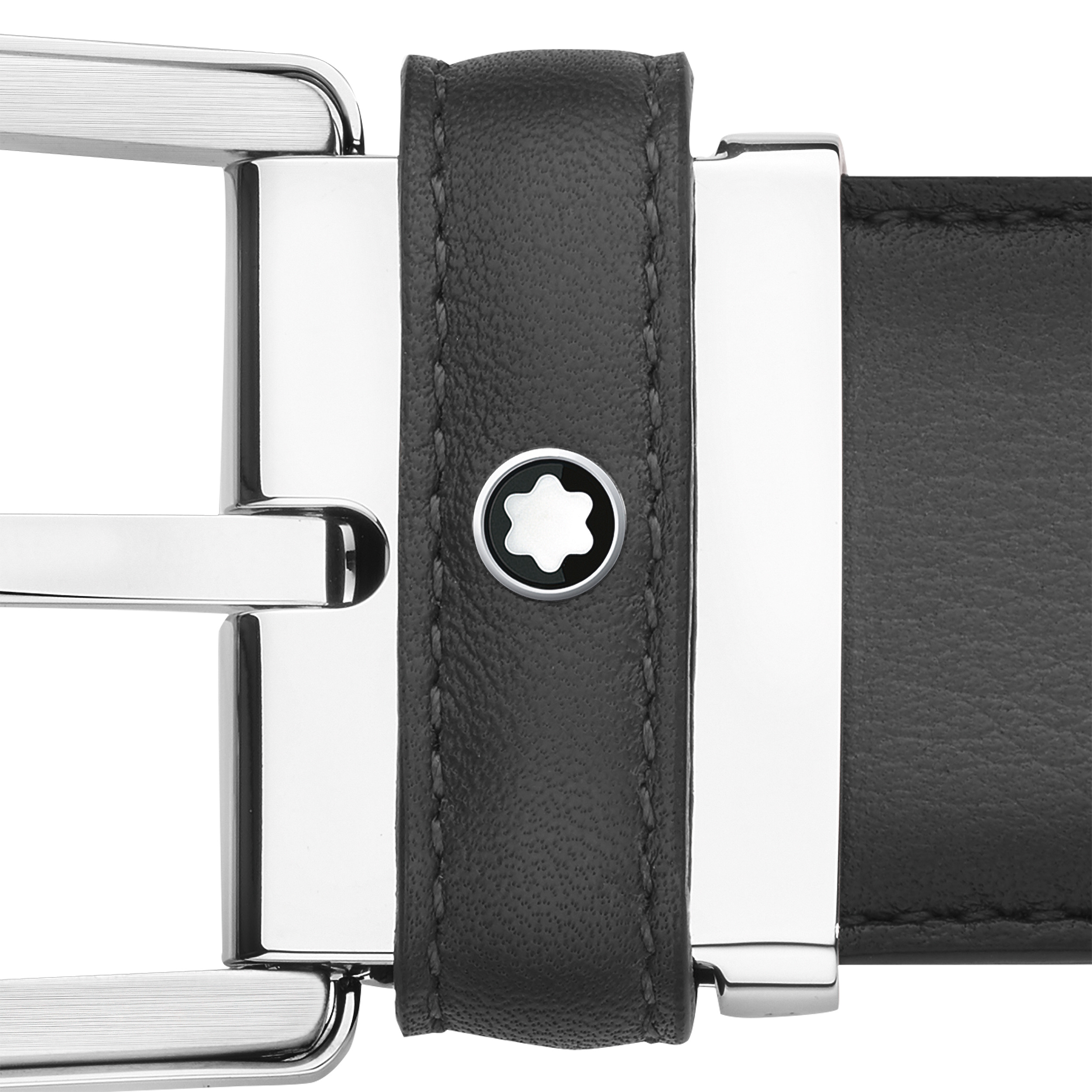 Horseshoe buckle gray 35 mm leather belt - 3