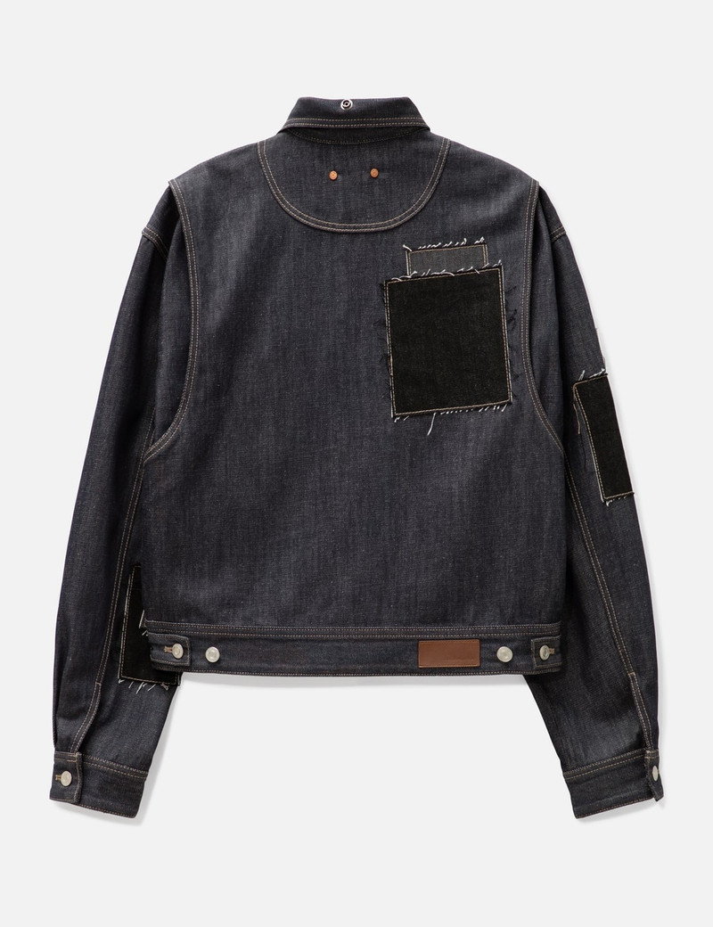 Andersson Bell PATCHWORK WAVE TUCK DENIM JACKET outlook