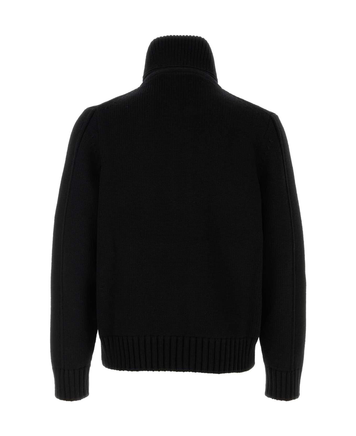 Black Wool Cardigan - 2