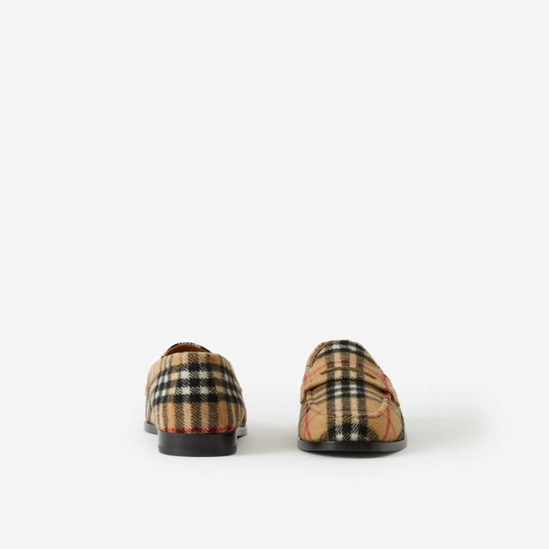 Check Wool Felt Loafers 4