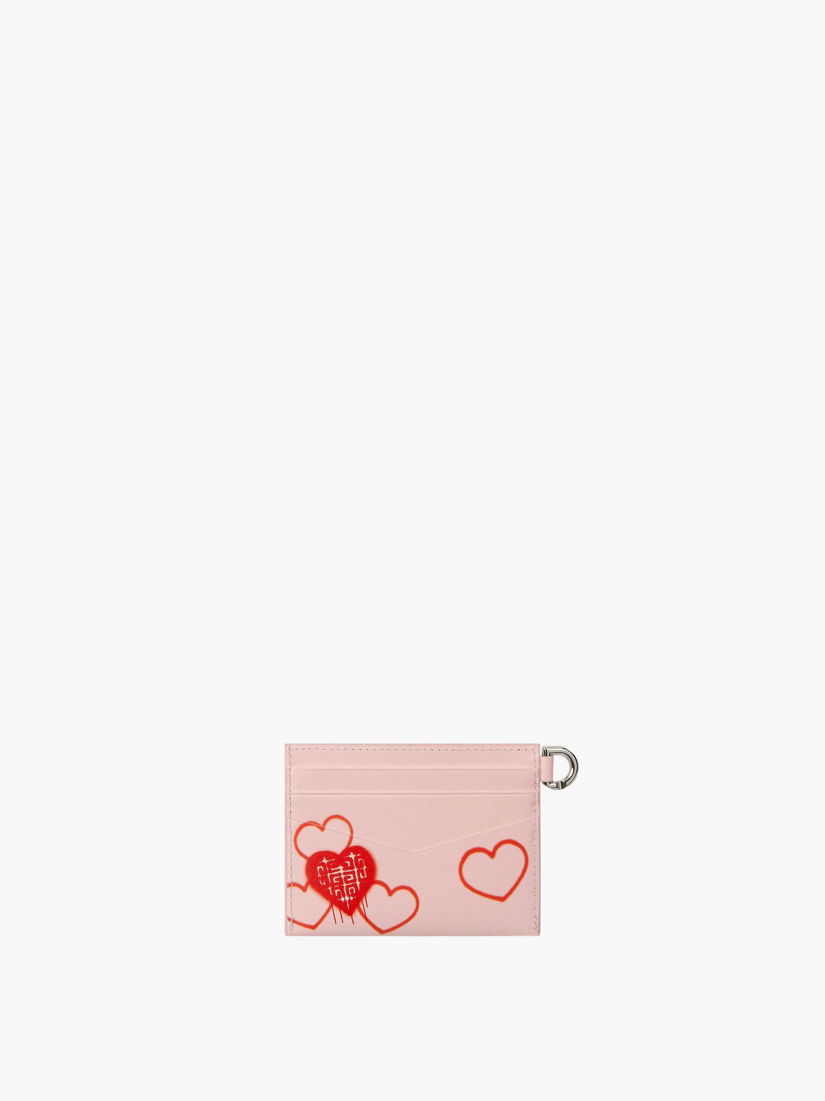 4G CARD HOLDER IN 4G TAG EFFECT HEART PRINT LEATHER - 2