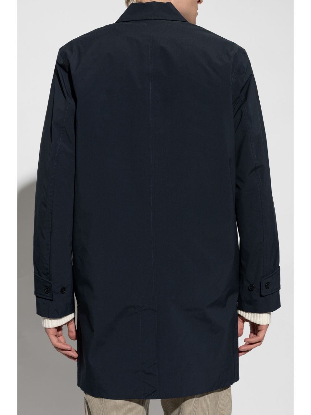 concealed-fastening trench coat - 4