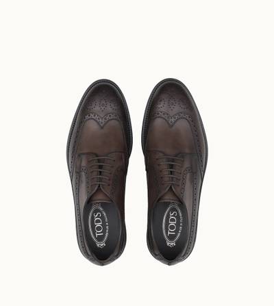 Tod's LACE-UP SHOES IN LEATHER - BROWN outlook