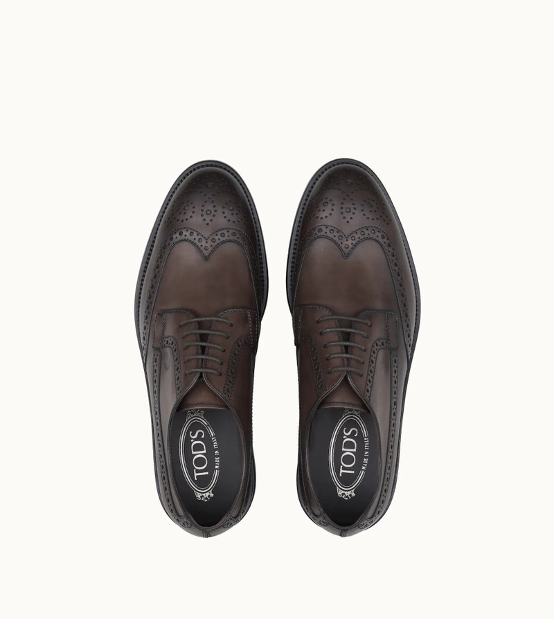 Tod's LACE-UP SHOES IN LEATHER - BROWN outlook