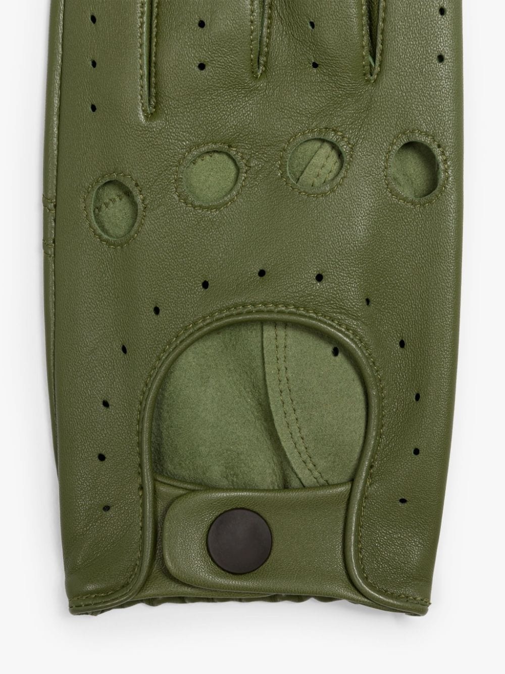 GREEN LEATHER DRIVING GLOVES - 2