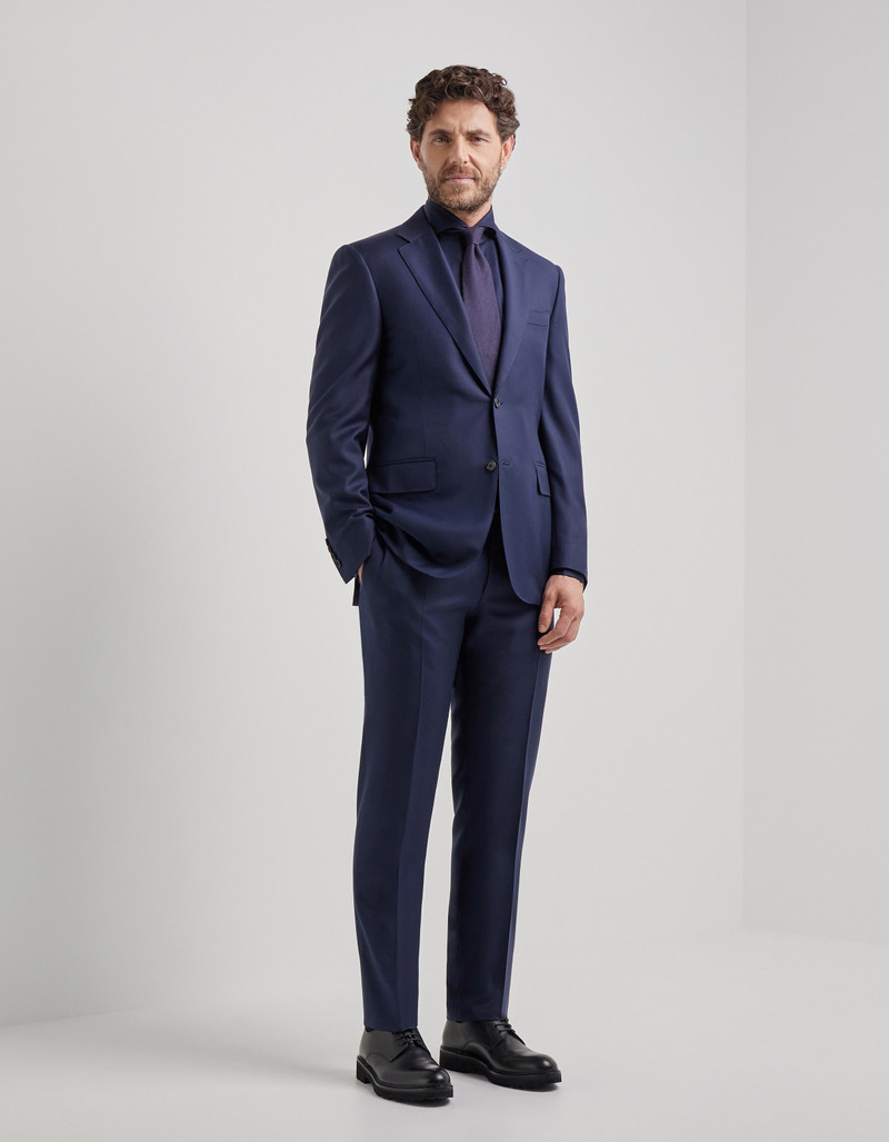 LIGHT BLUE DENIM-EFFECT WOOL REGULAR-FIT SUIT 21