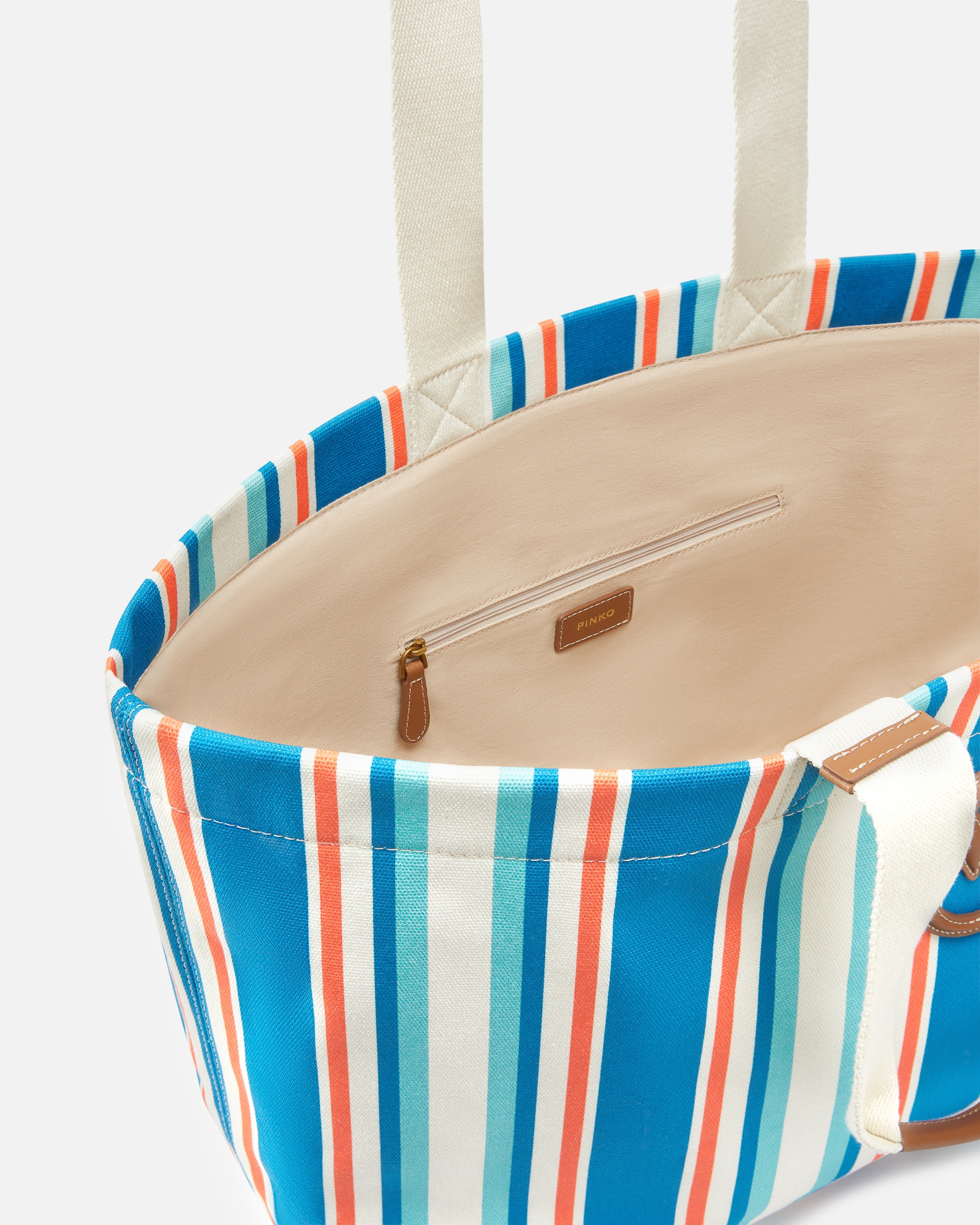 MAXI SHOULDER BAG IN STRIPED FABRIC - 4