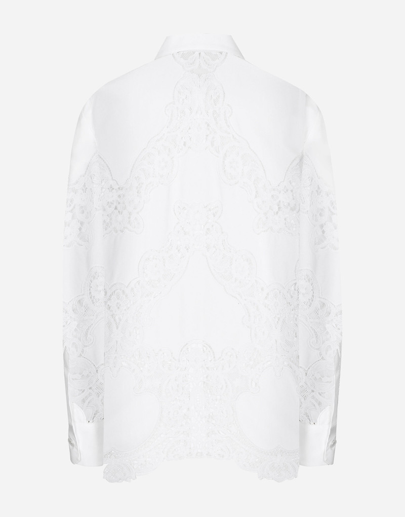 Dolce & Gabbana Cotton shirt with floral openwork embroidery outlook