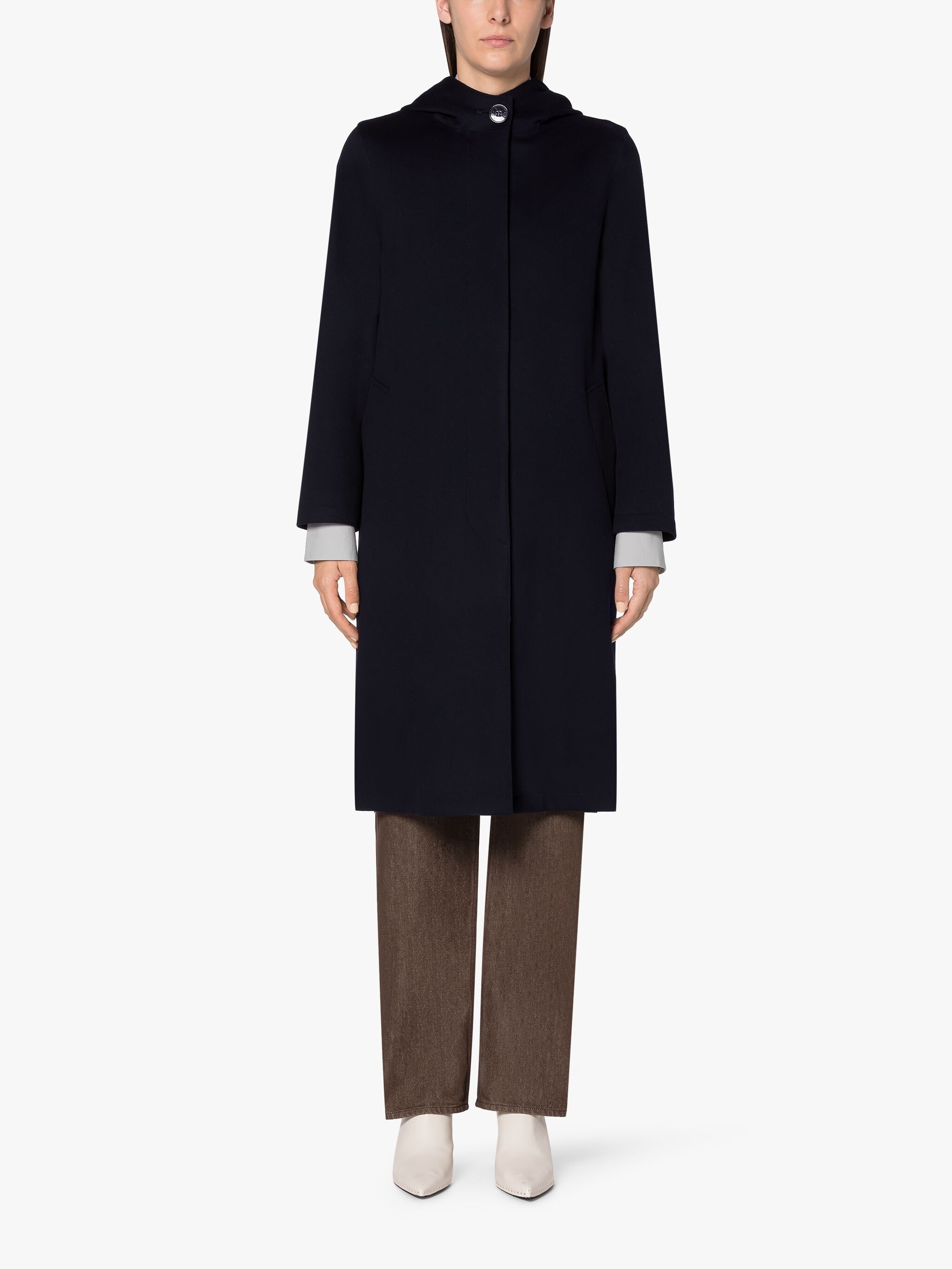 INNES NAVY STORM SYSTEM WOOL HOODED COAT - 3