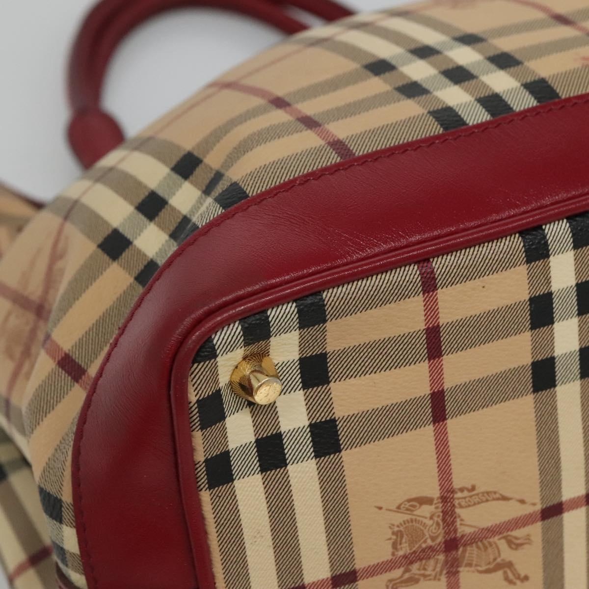 Burberry Nova Check Hand Bag Pvc Leather Beige - 11