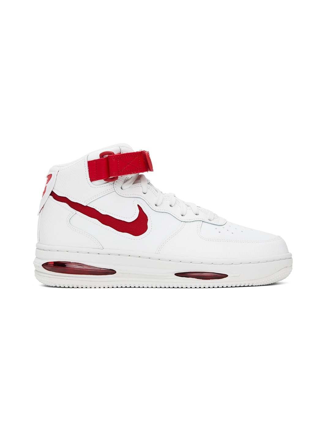 White & Red Air Force 1 Mid Evo Sneakers - 1