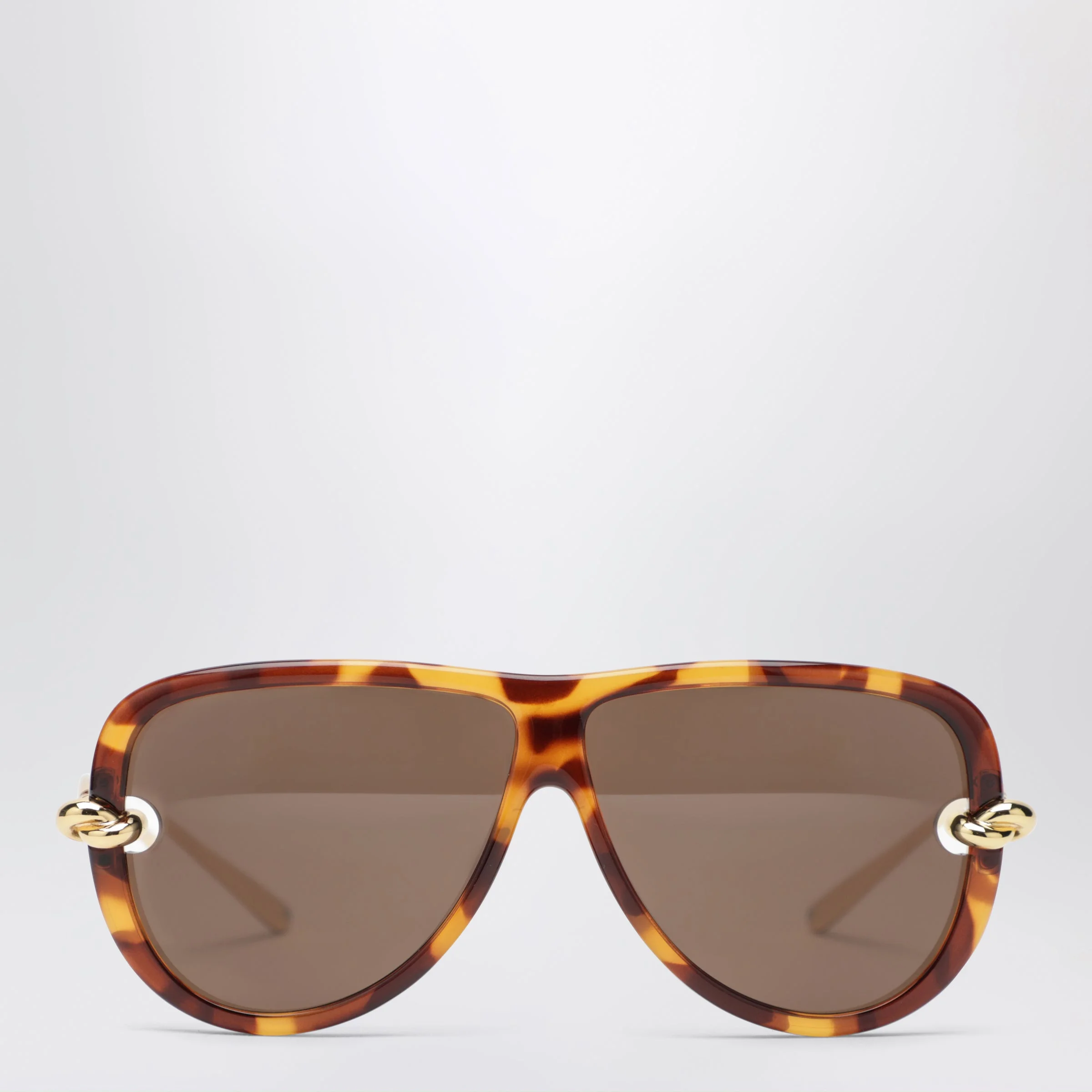 Knot aviator sunglasses in Havana/Gold - 1