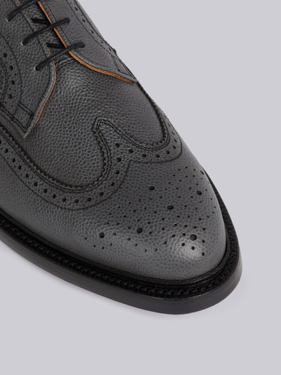 Thom Browne Dark Grey Pebble Grain Leather Sole Classic Longwing Brogue outlook