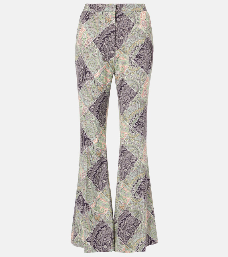 Paisley high-rise flared pants 1