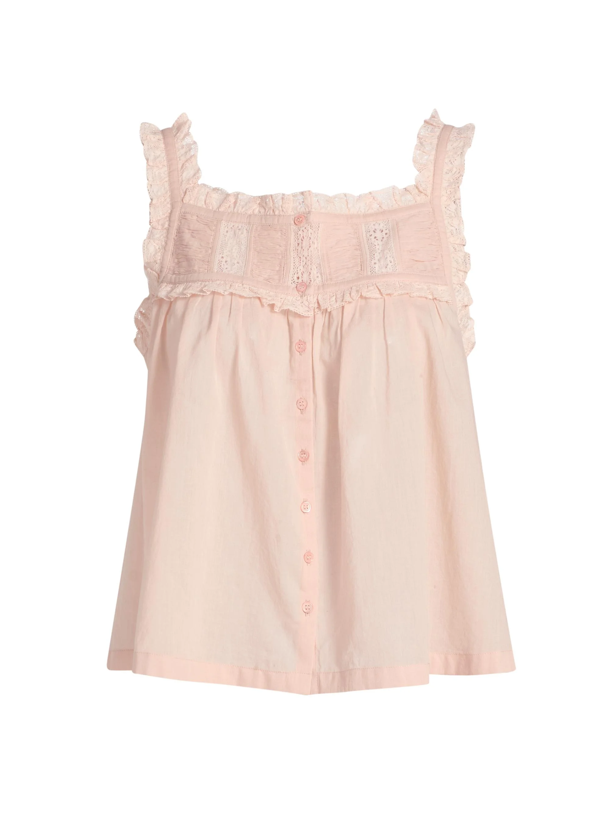 Women's Fidella Lace Cotton Top - Blush - 1