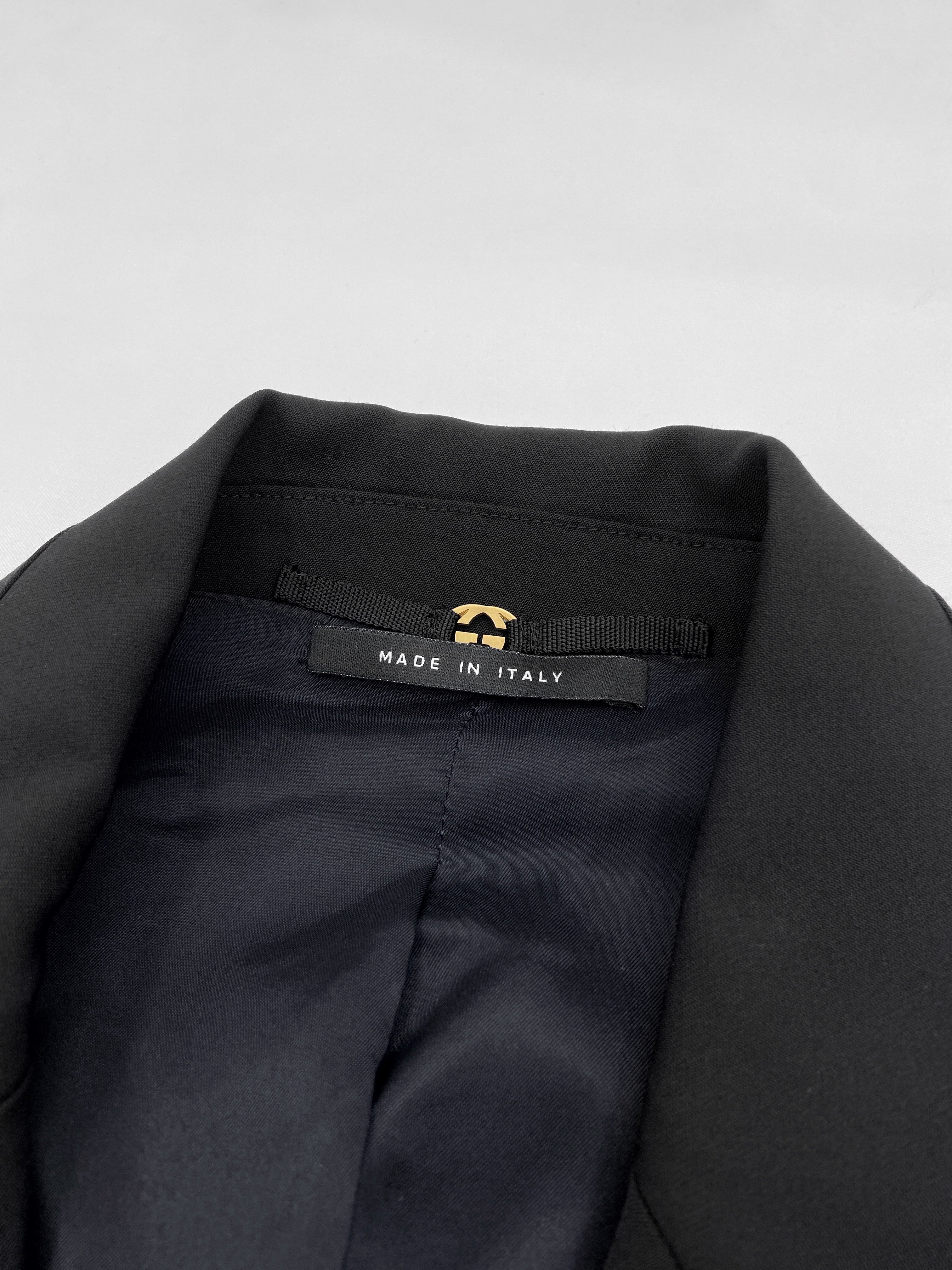 Gucci Fall 2003 Tom Ford Black Wool Military Blazer Jacket 40 - 9