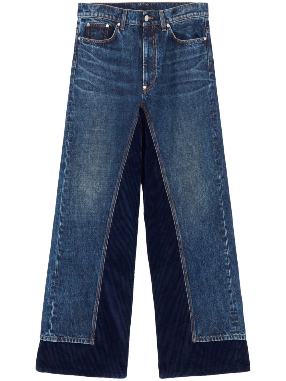 panelled straight-leg jeans - 1