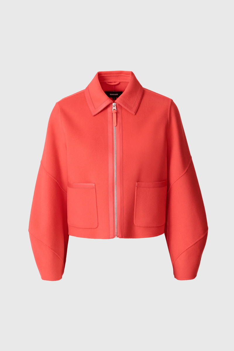 SOLANA-Z Double-Face Wool balloon sleeved short jacket 1