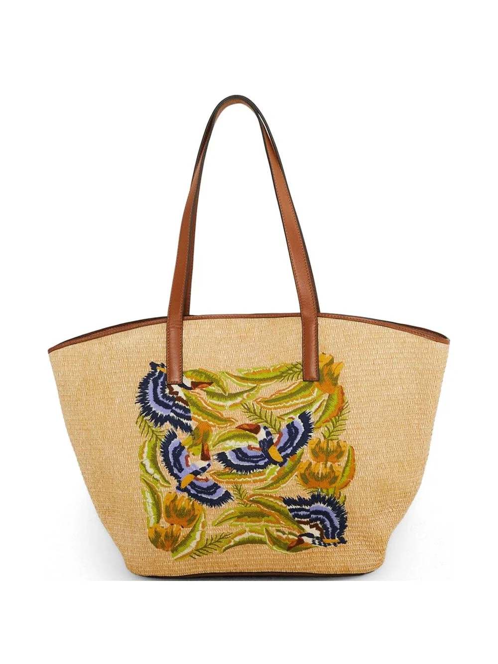 large raffia tote bag - 1