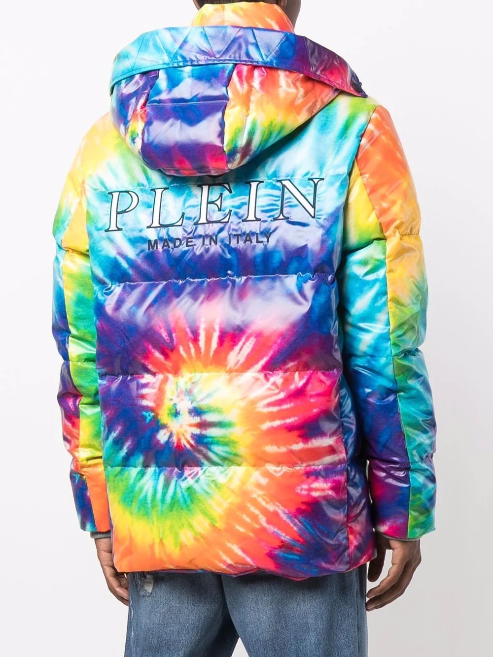 tie dye-print puffer coat - 4