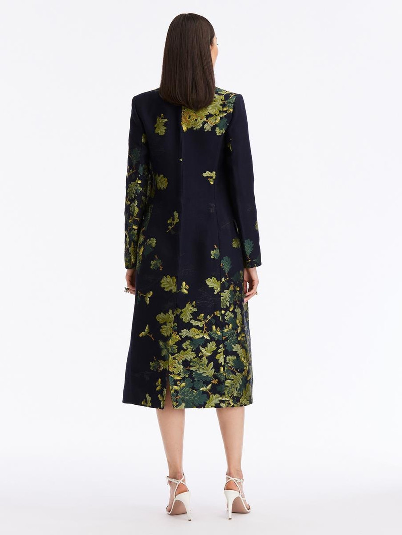 Oscar de la Renta DOUBLE BREASTED ACORN JACQUARD COAT outlook