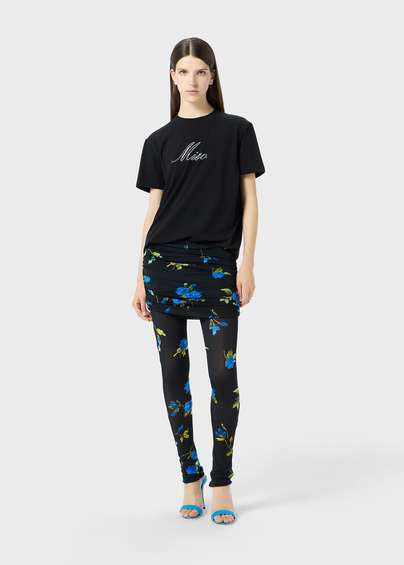 Blumarine JERSEY LEGGINGS WITH FLOUNCE outlook
