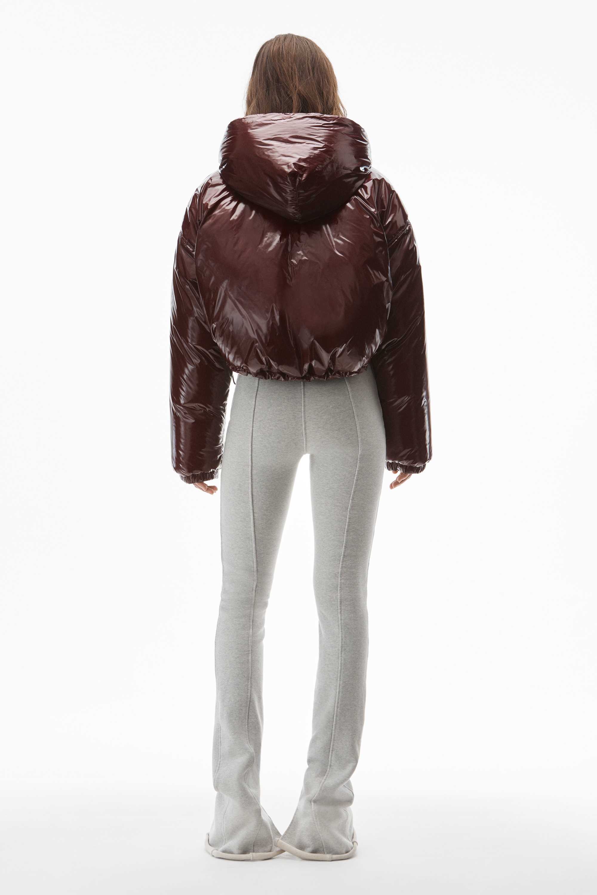 CROPPED DOWN PUFFER IN GLOSSY NYLON - 5
