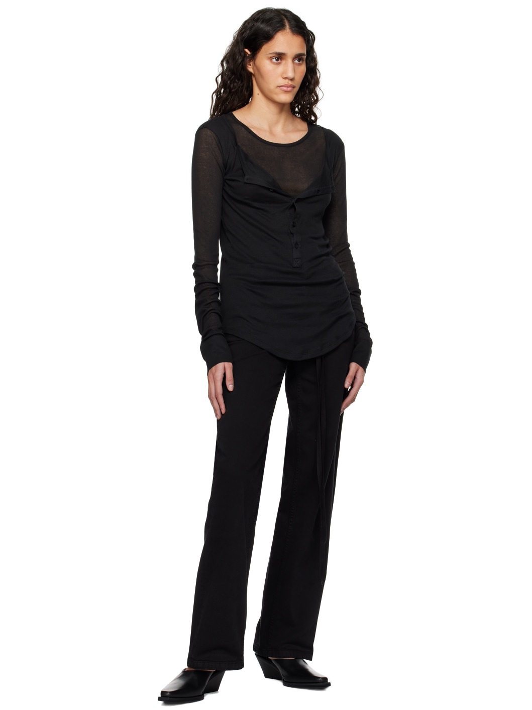 Black Xina Mules - 5
