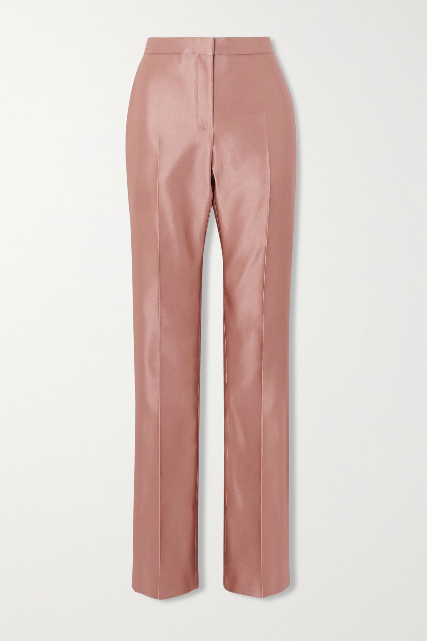 Duchesse silk-satin straight-leg pants - 1