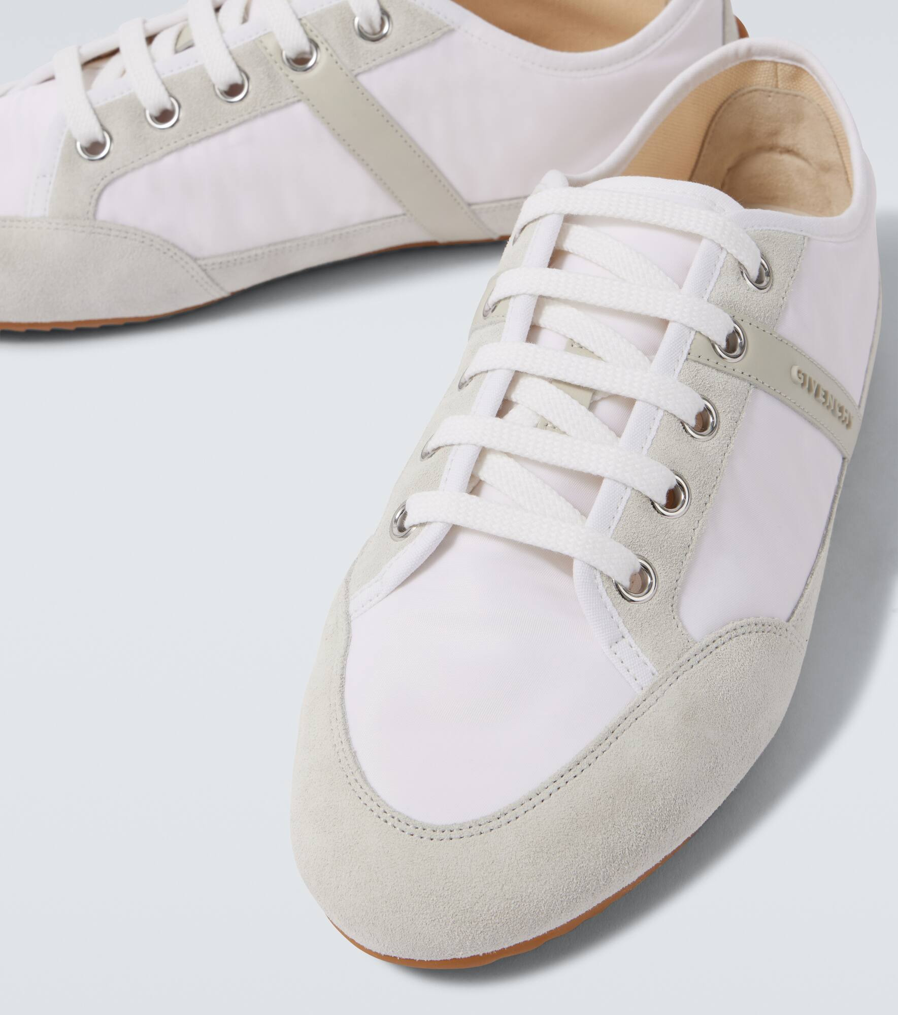 Slim suede-trimmed sneakers - 3