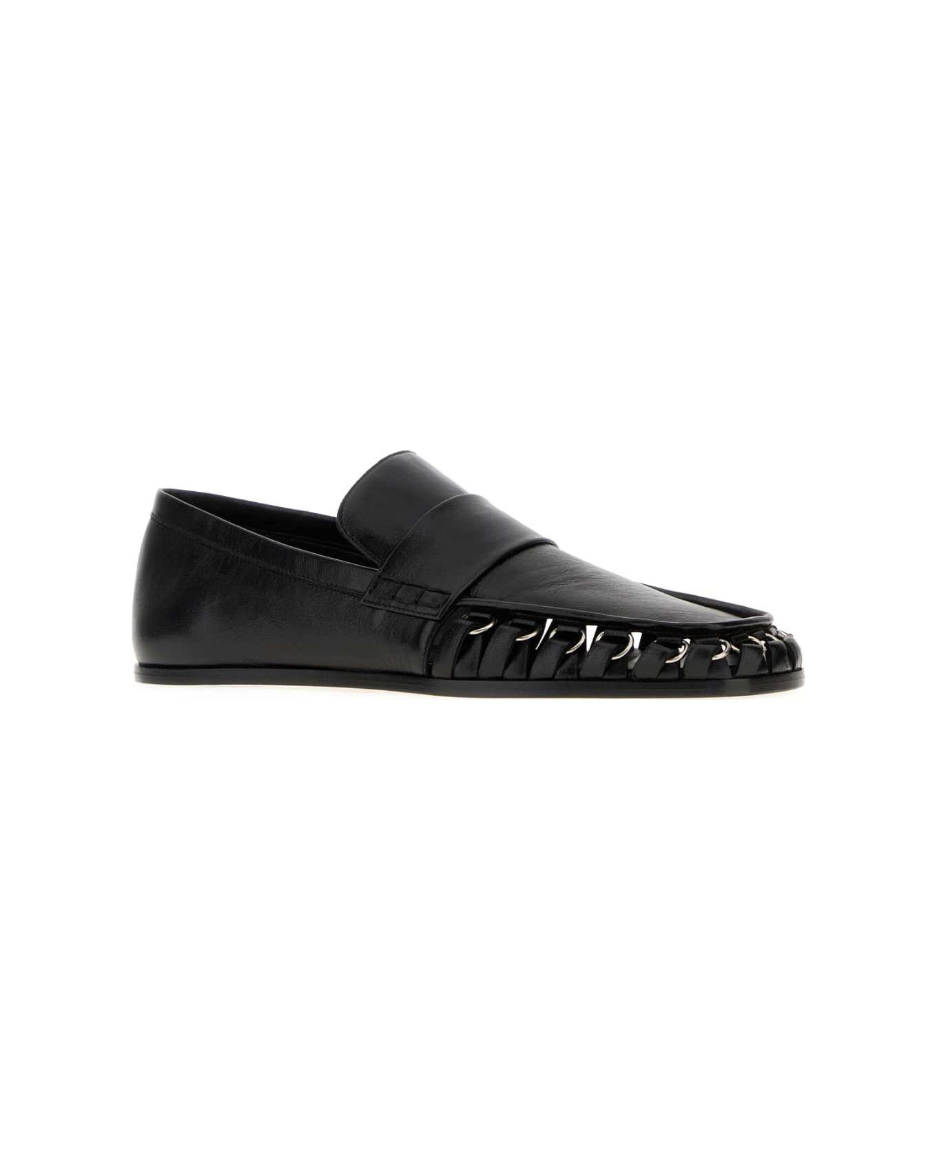 Black Leather Nikki Loafers - 2