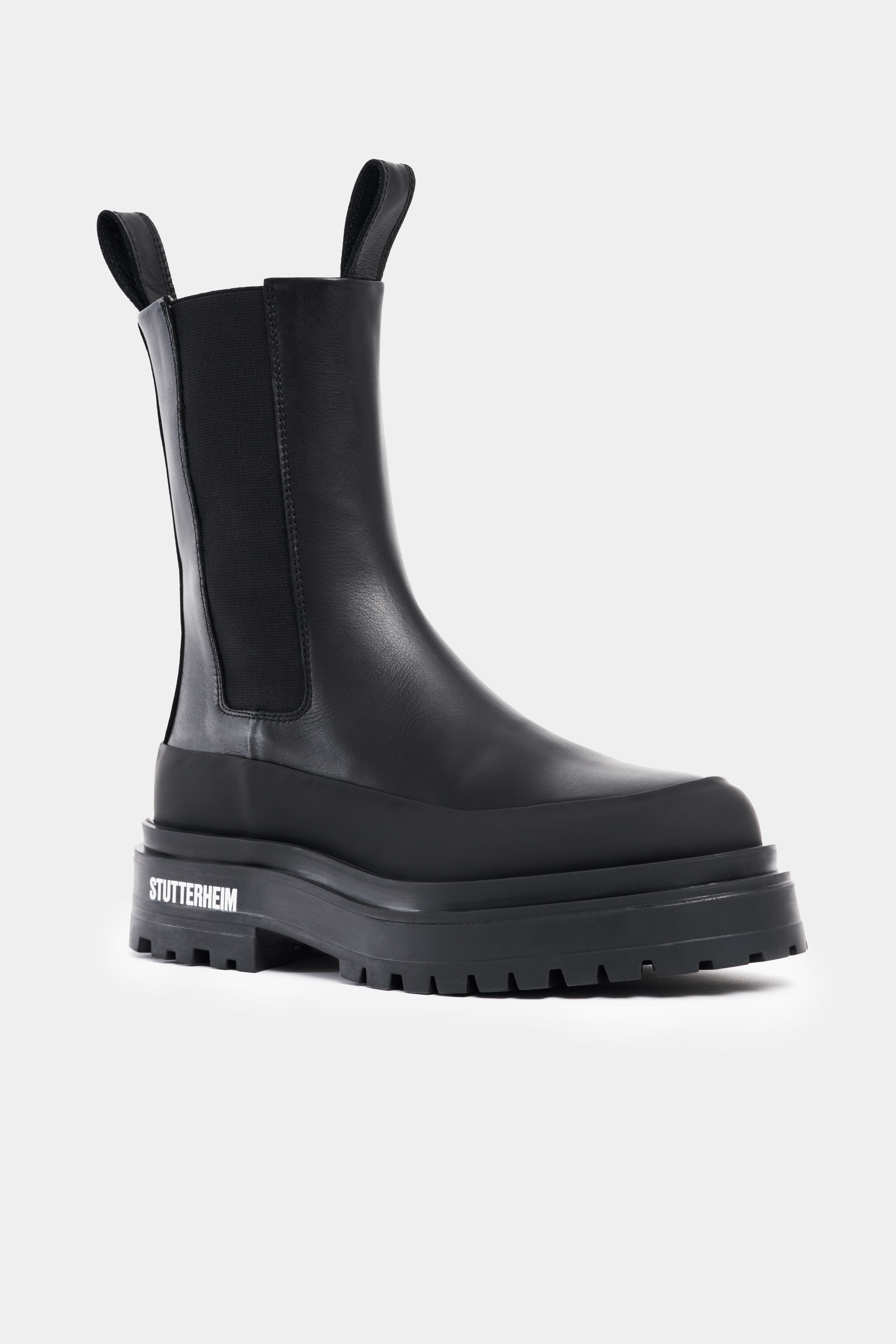 High Walker Leather Boots Black - 4