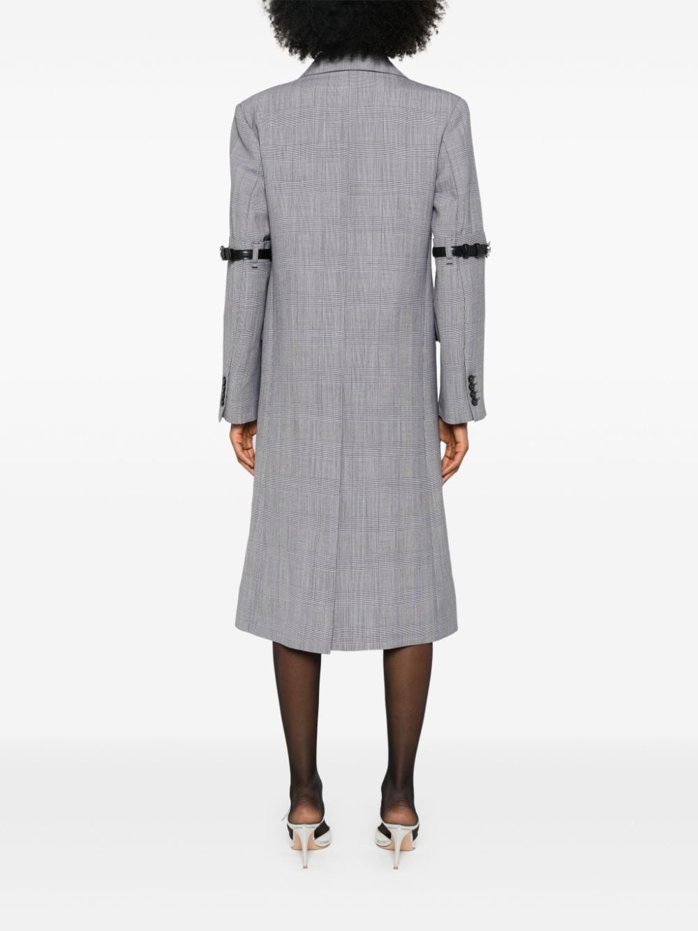 checked midi coat - 4