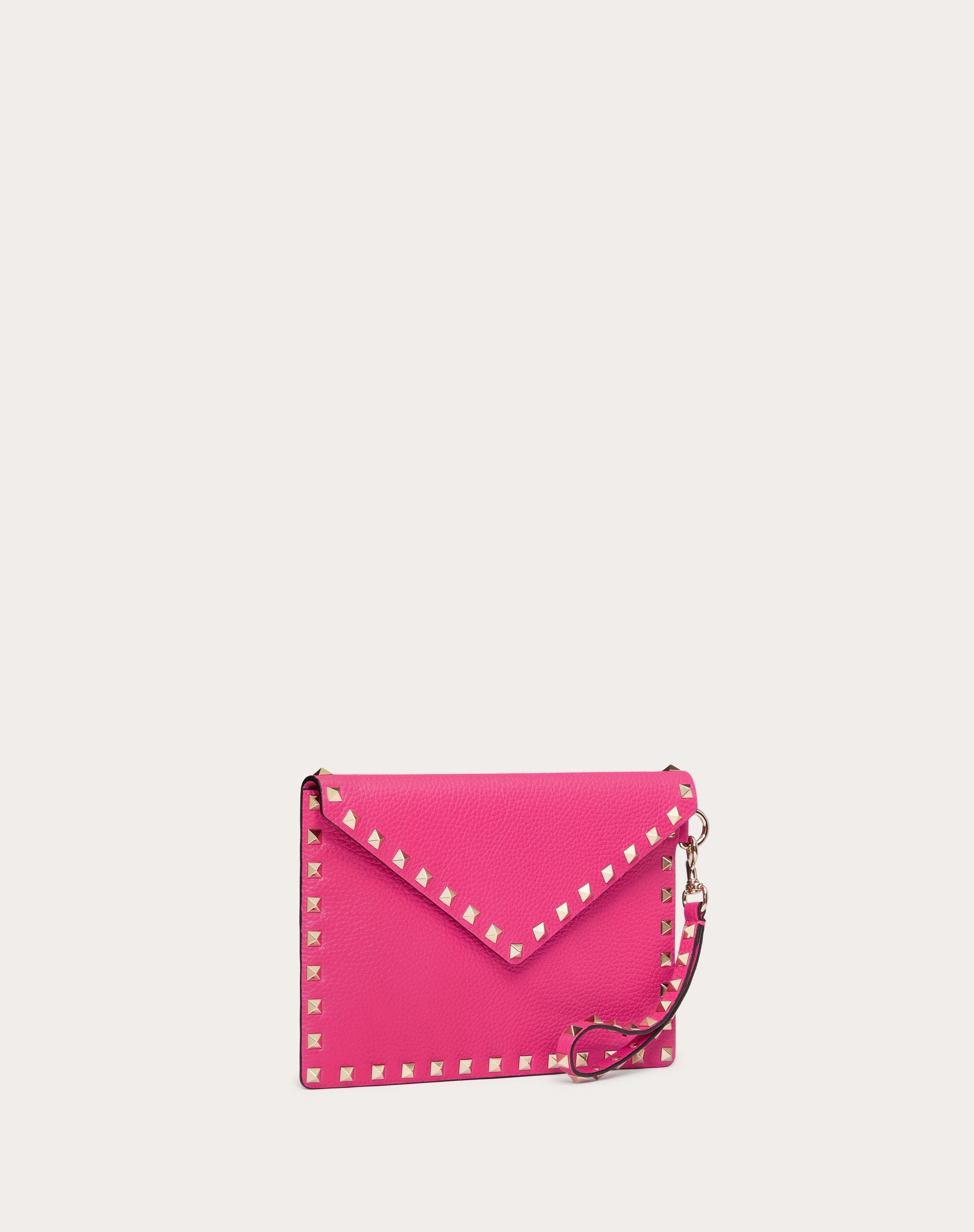 ROCKSTUD GRAINY CALFSKIN POUCH - 3