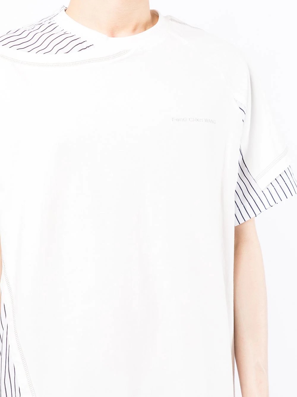 cotton contrast-panel T-shirt - 5