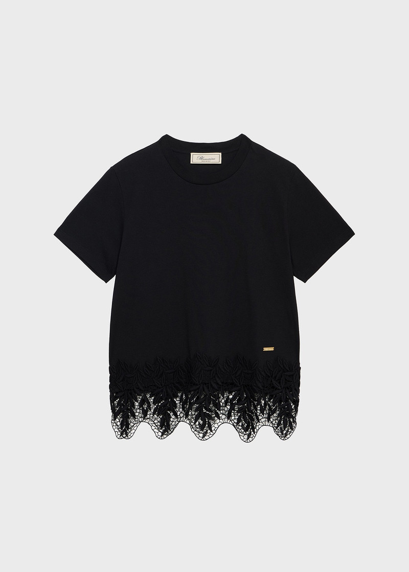T-SHIRT WITH LACE INLAYS 1