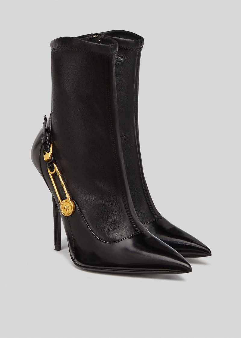 Safety Pin Leather Ankle Boots 3