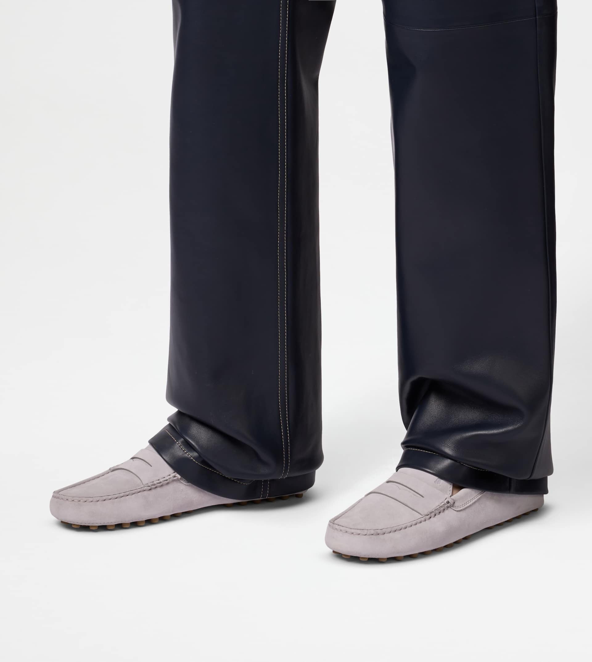 GOMMINO DRIVING SHOES IN SUEDE - GREY - 8
