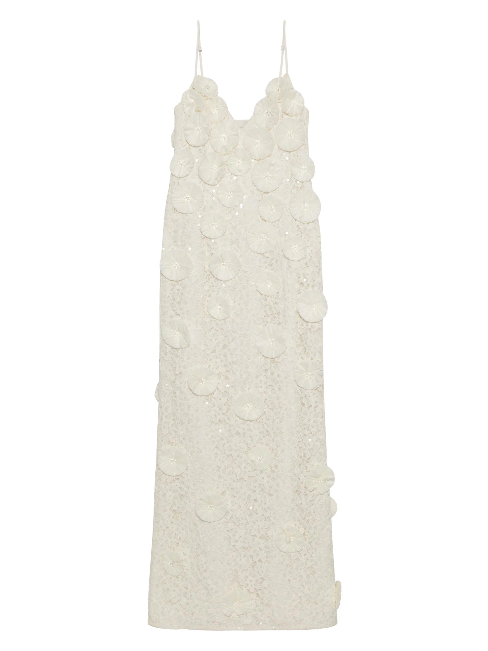Women's Maven Floral-Appliqué Sequined Lace Gown - White - 1
