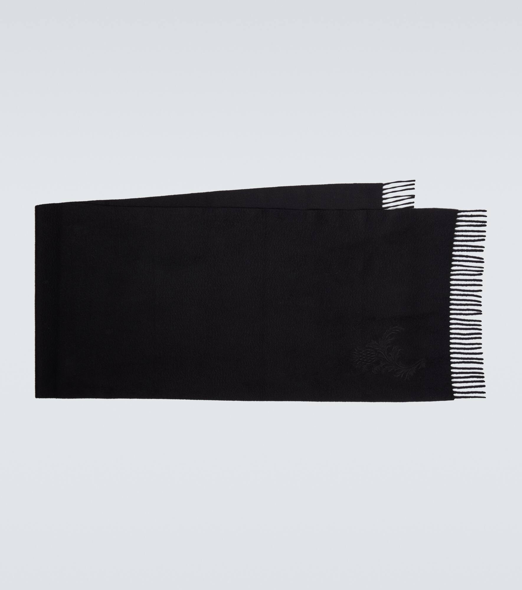 Fringed cashmere scarf - 1