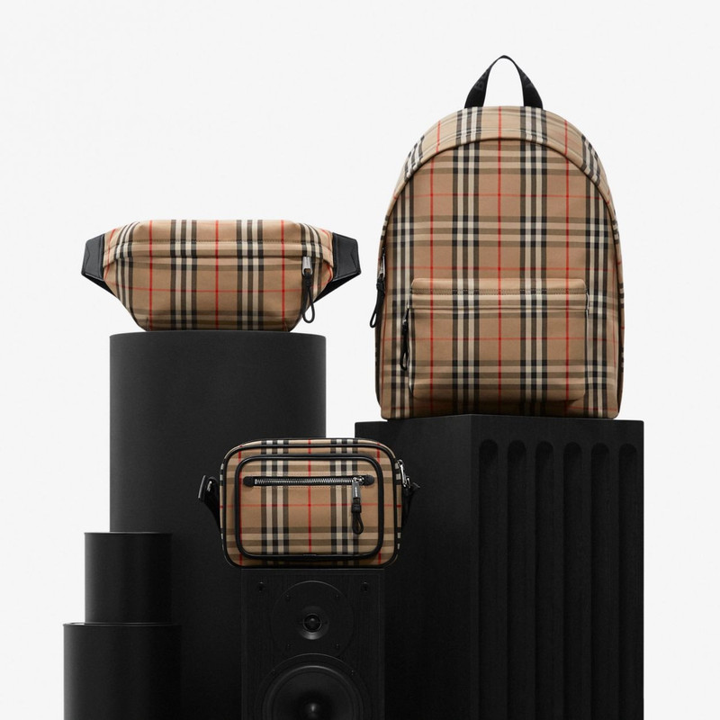 Medium Vintage Check Bonded Cotton Bum Bag 13