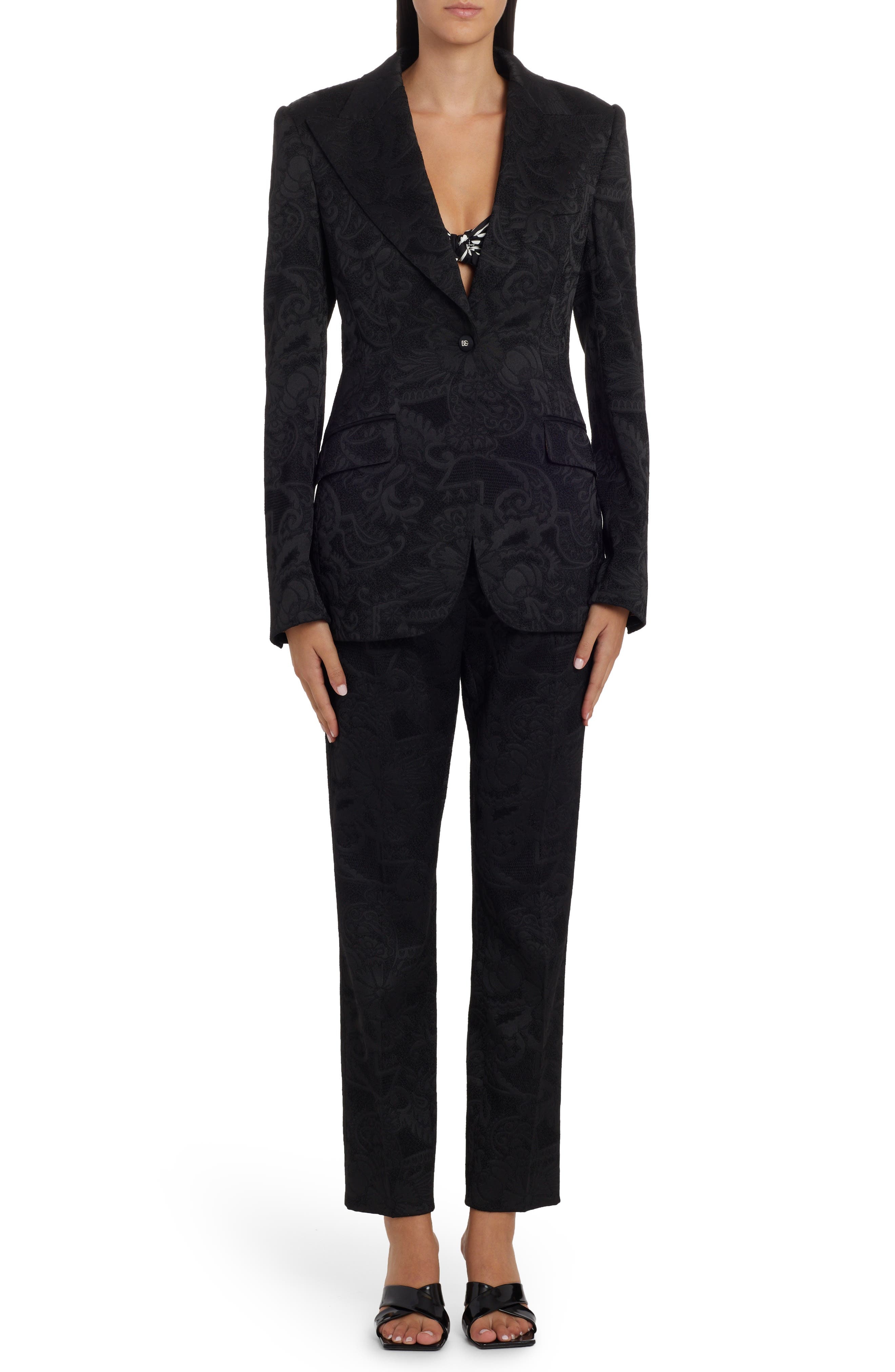 Dolce&Gabbana Floral Jacquard Blazer in Black at Nordstrom - 6